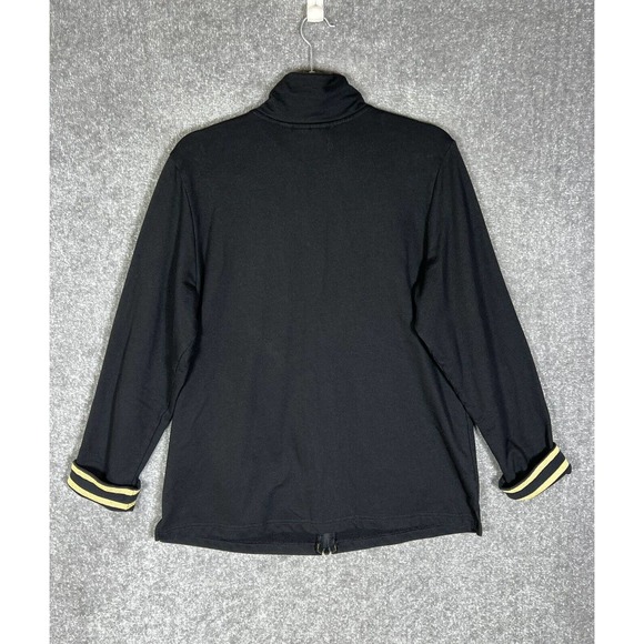 Quacker Factory Rhinestone Grommet Gold Trim Full Zip Jacket Women Large Pockets - Picture 2 of 15